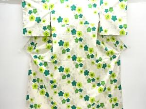 花模様織り出し十日町紬着物